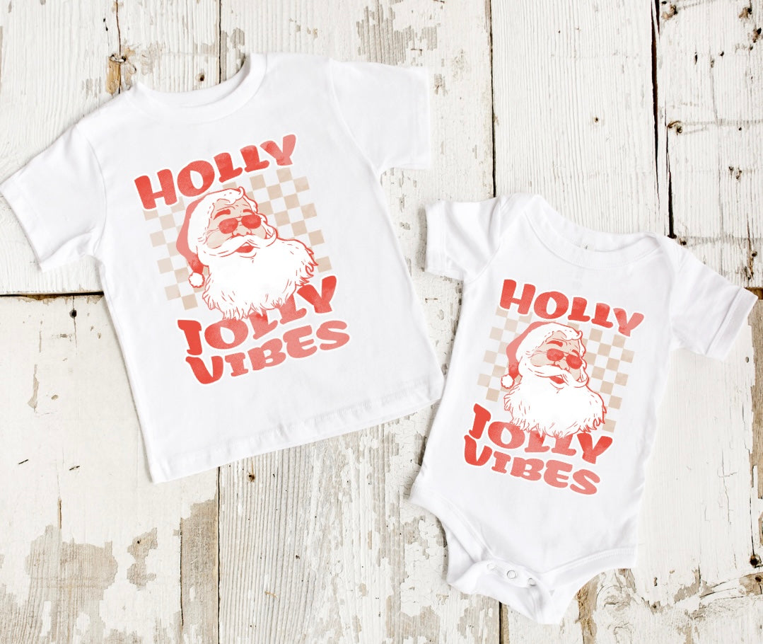 Holly Jolly Vibes Baby Onesie