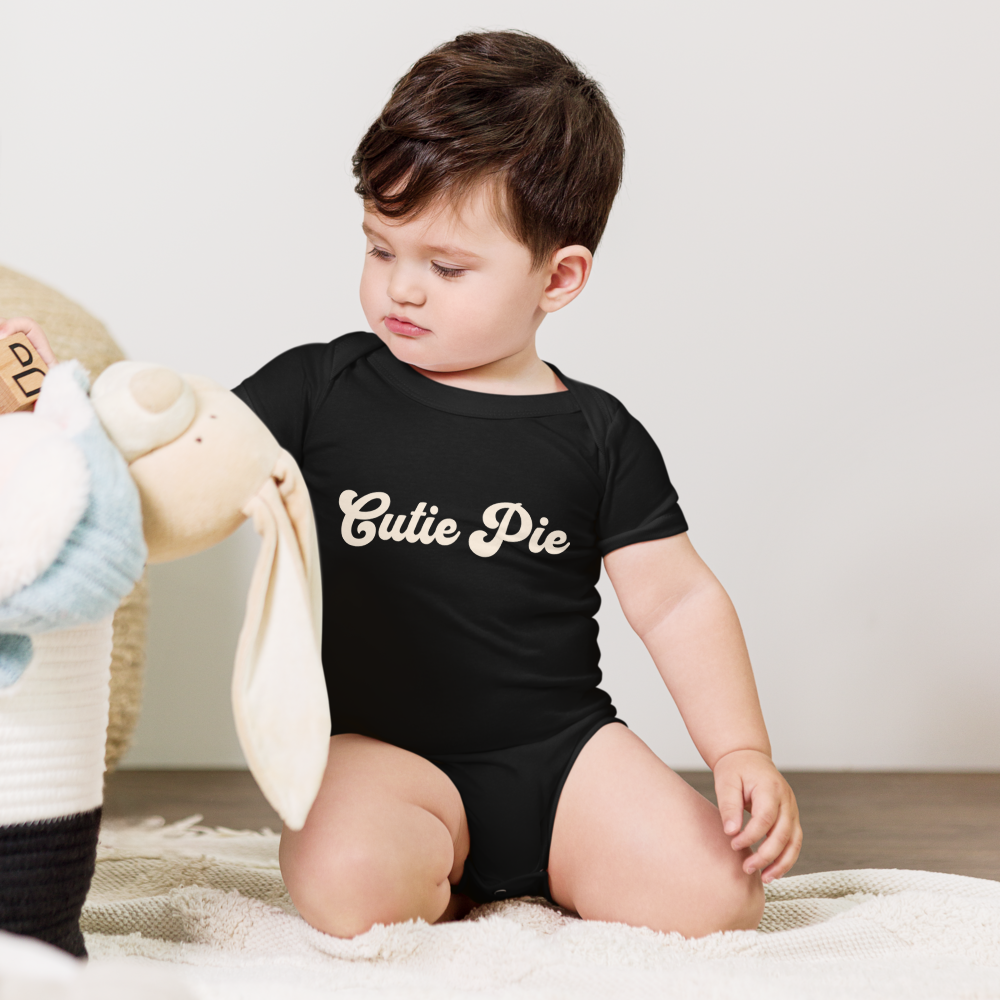 Cutie Pie Baby Onesie - Black