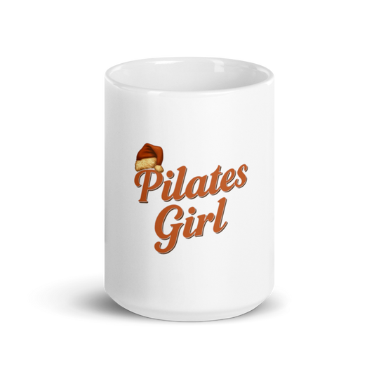 Pilates Girl Vintage 15 oz White Glossy Mug
